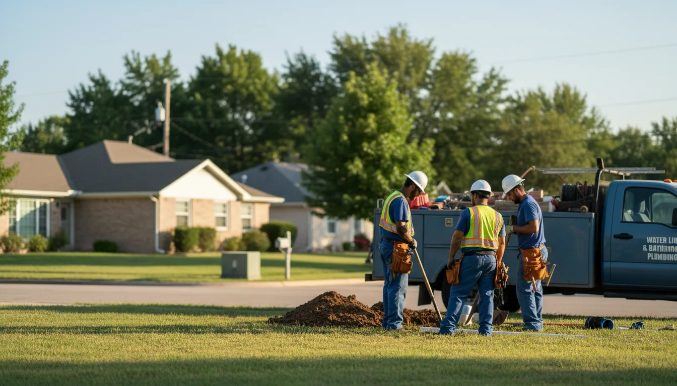 Residential water line and bathroom plumbing service in Windyville, MO